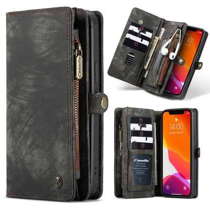 CASEME Apple iPhone 12 Pro Max Vintage Portemonnee Hoesje - Black - Casebump