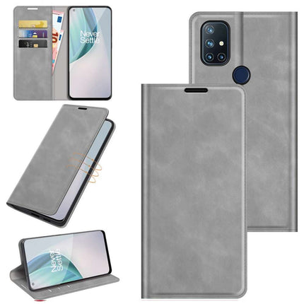 OnePlus Nord N10 Wallet Case Magnetic - Grey - Casebump