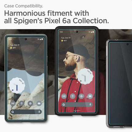 Spigen Google Pixel 6A Glas tR AlignMaster Met Montage Frame 2-pack AGL04695 - Casebump