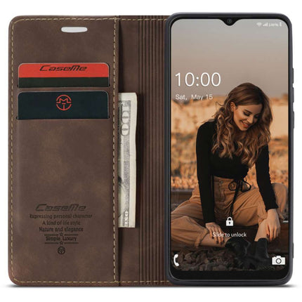 CASEME Samsung Galaxy A22 5G Retro Wallet Case - Coffee - Casebump