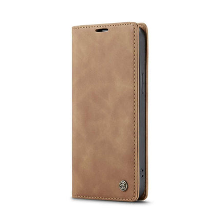 CASEME iPhone 14 Retro Wallet Case - Brown - Casebump