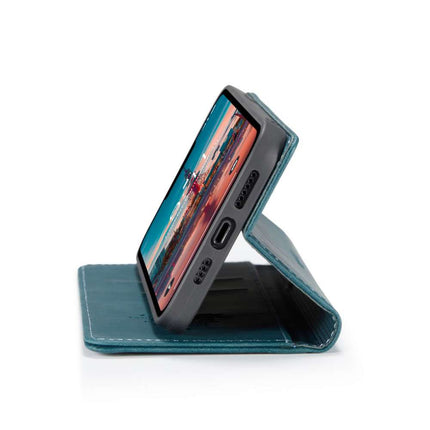 CASEME iPhone 14 Retro Wallet Case - Blue - Casebump