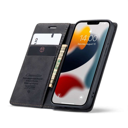 CASEME iPhone 13 Retro Wallet Case - Black - Casebump