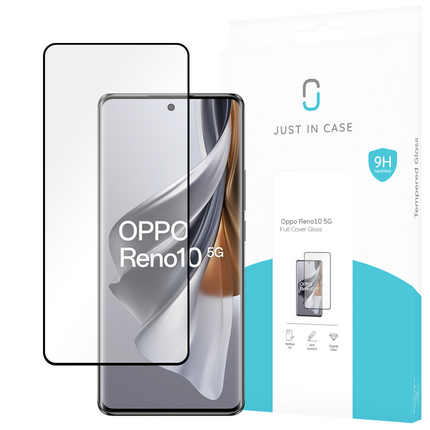 Oppo Reno10 5G Full Cover Tempered Glass -  Screenprotector - Black - Casebump