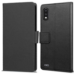 LG K22 Wallet Case (Black) - Casebump