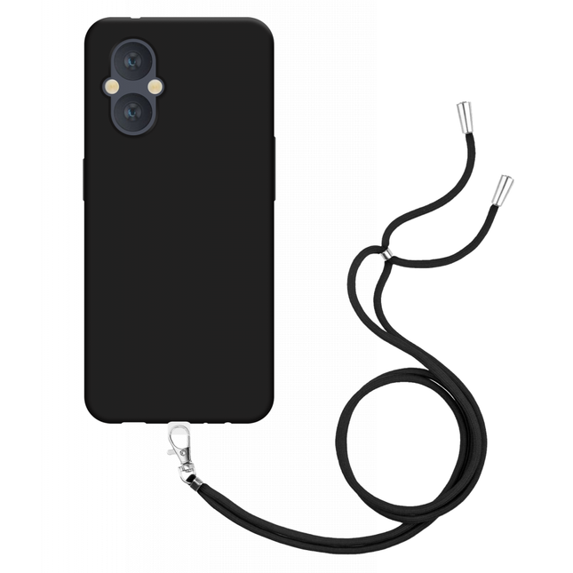 OnePlus Nord N20 Soft TPU Case with Strap - (Black) - Casebump