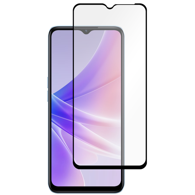 Full Cover Screenprotector Oppo A77 Tempered Glass - black - Casebump