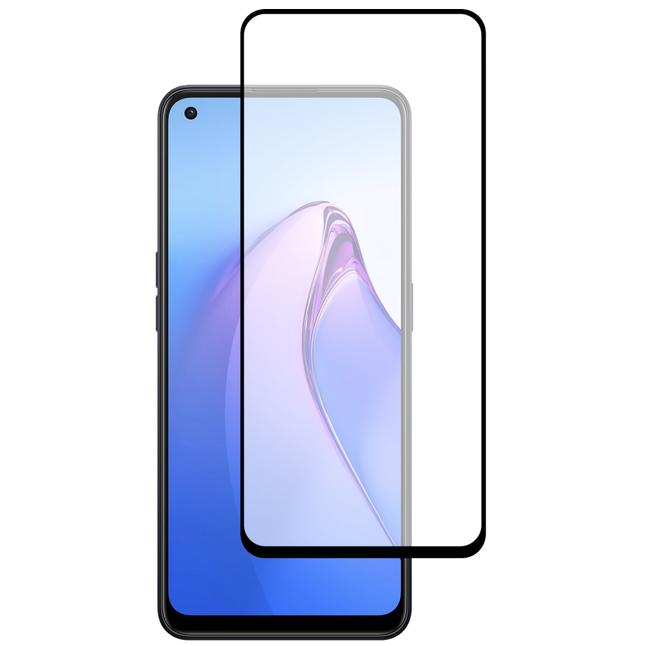 Full Cover Screenprotector Oppo Reno8 5G Tempered Glass - black - Casebump