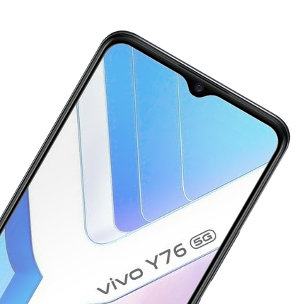 Full Cover Screenprotector vivo Y76 Tempered Glass - black - Casebump