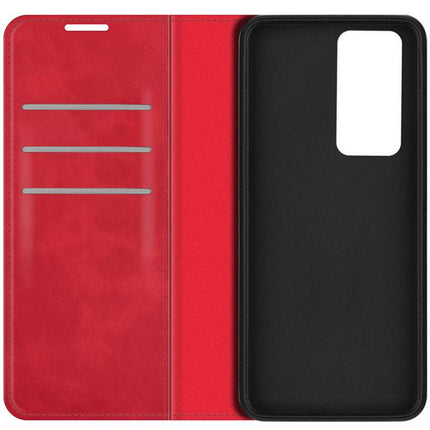 Xiaomi 12 Pro Wallet Case Magnetic - Red - Casebump